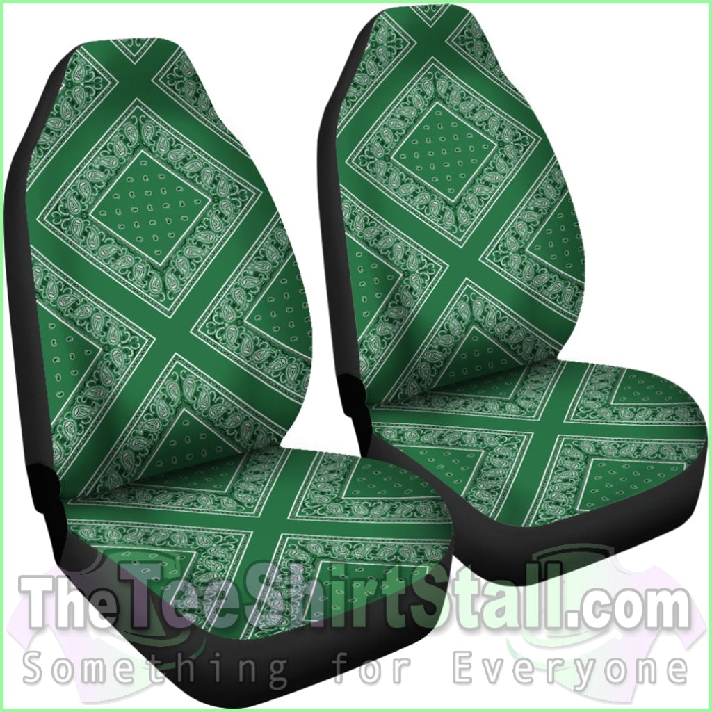 Classic Green Bandana Car Seat Covers - Diamond