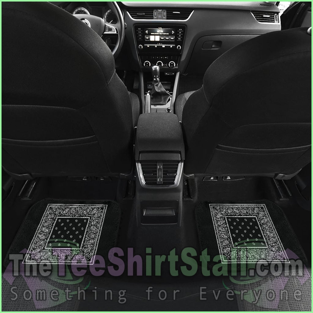 Quad Black Bandana Car Mats - Minimal