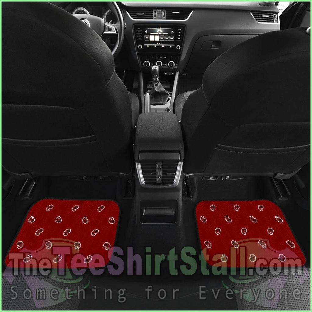 Quad Maroon Bandana Car Floor Mats - Fancy