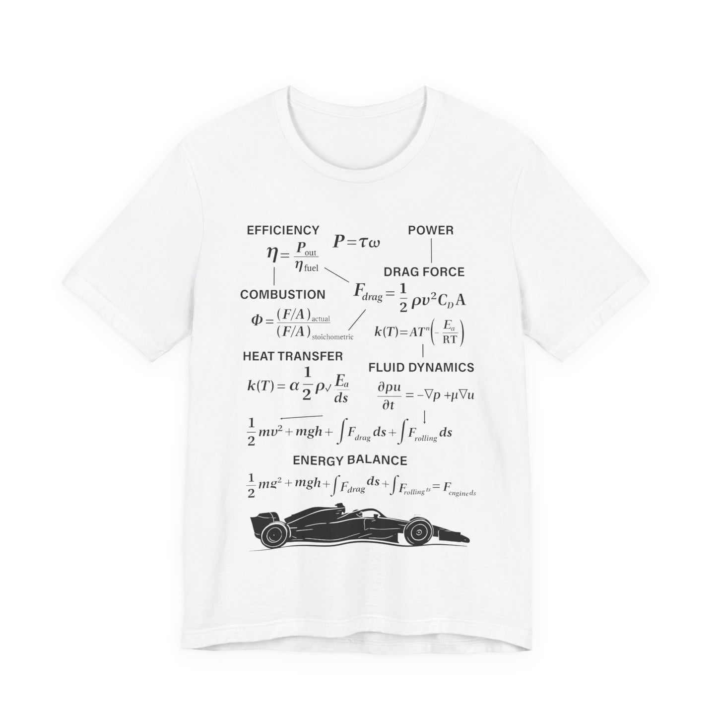 Geeky Formula 1 Tee - Short Sleeve, Physics Lover T-Shirt, Car Enthusiast Gift, STEM Apparel, Race Day Style