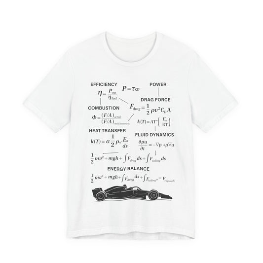 Geeky Formula 1 Tee - Short Sleeve, Physics Lover T-Shirt, Car Enthusiast Gift, STEM Apparel, Race Day Style