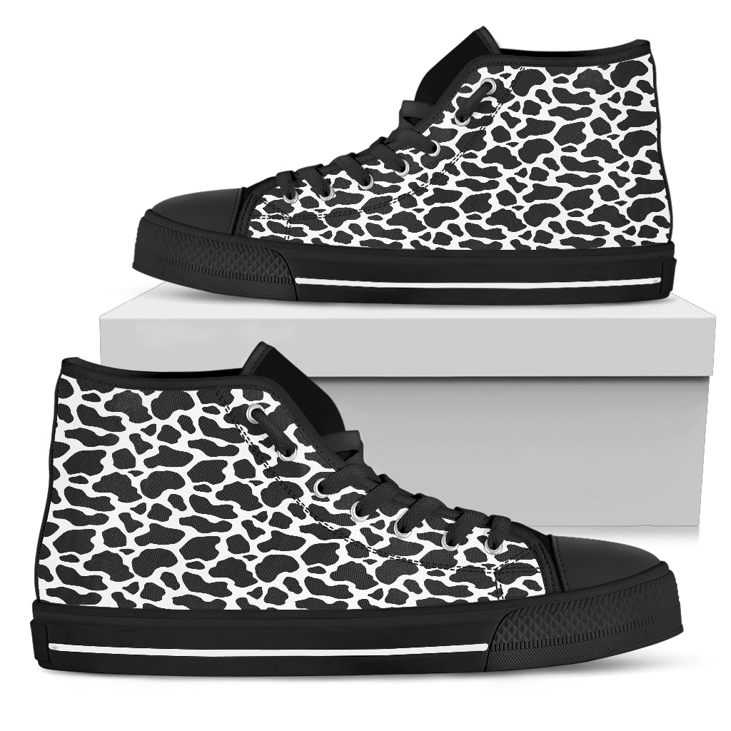 Cow Animal Print Womens High Top Shoes