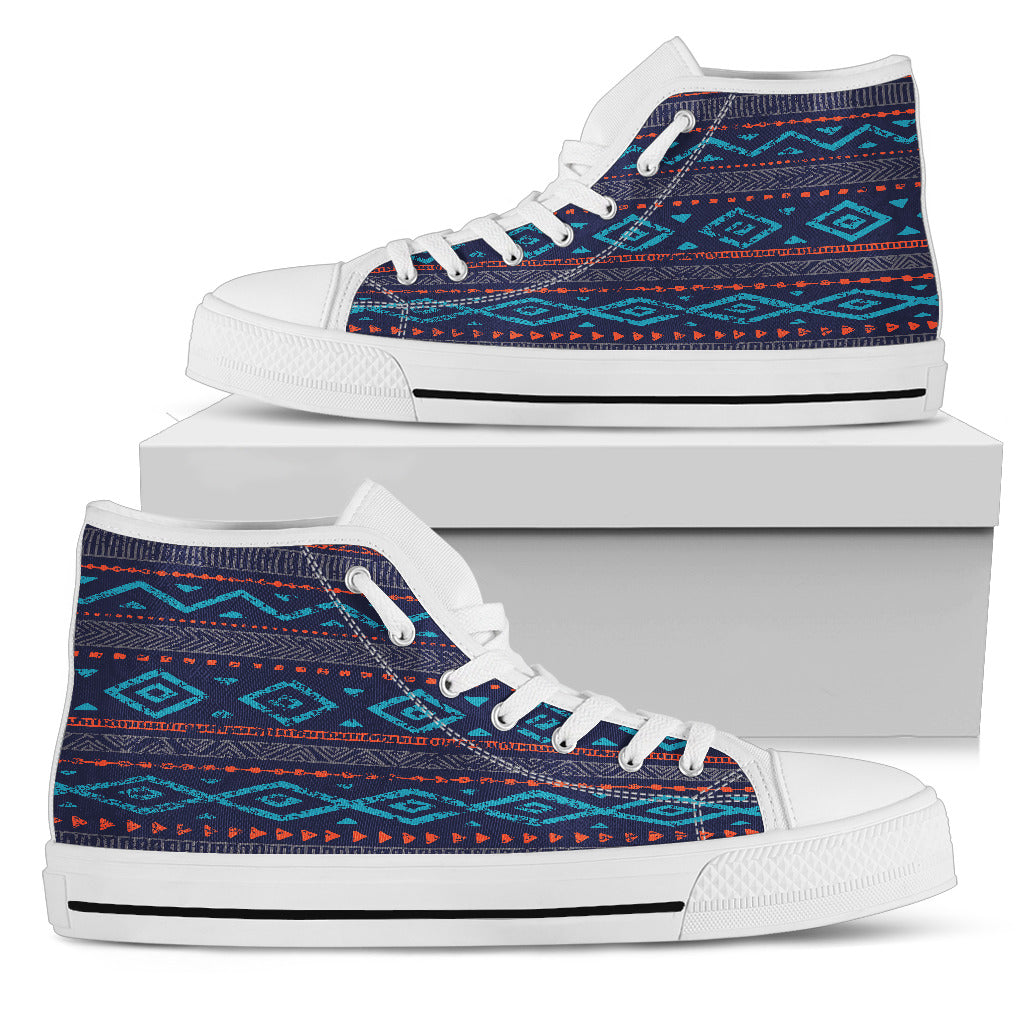 Aztec Blue High Top Sneakers | Womens