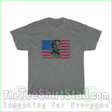 Load image into Gallery viewer, Abraham Lincoln With Distressed Flag Tee S / Graphite Heather T-Shirt
