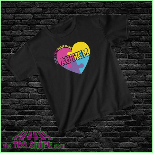 Accept Love Understand Autism Tee Black / L Kids Clothes