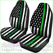 Load image into Gallery viewer, American Flag Green Stripe Car Seat Covers
