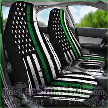 Load image into Gallery viewer, American Flag Green Stripe Car Seat Covers
