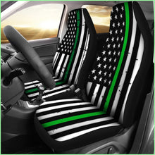 Load image into Gallery viewer, American Flag Green Stripe Car Seat Covers
