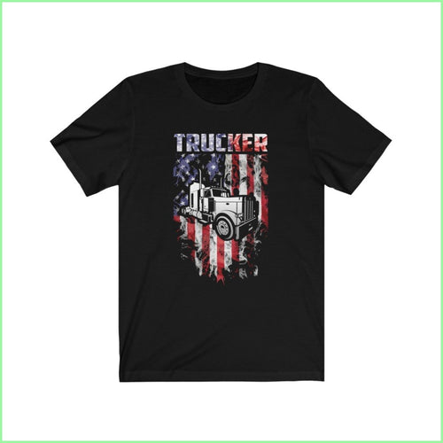 American Flag Trucker Tee Black / L T-Shirt