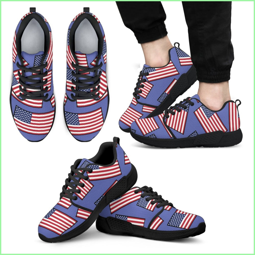 Americas Pride! Flagshoe - Mens Athletic Sneakers (Blue Bg)