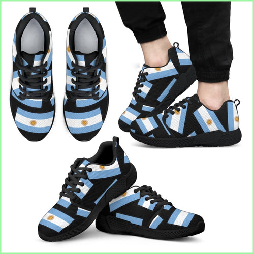 Argentinas Pride! Argentinas Flagshoe - Mens Athletic Sneaker (Black Bg Black Lace)