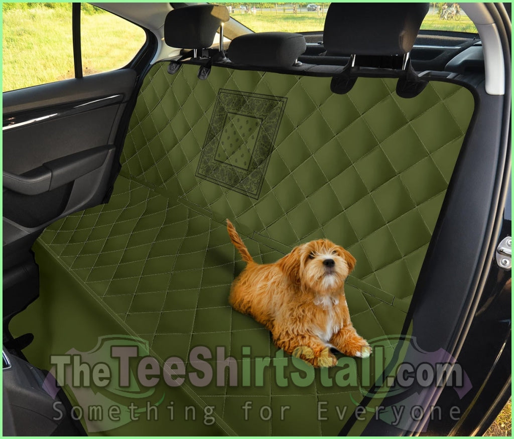 Army Green And Black Bandana Pet Seat Covers