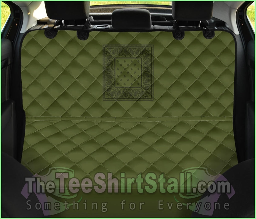 Army Green And Black Bandana Pet Seat Covers