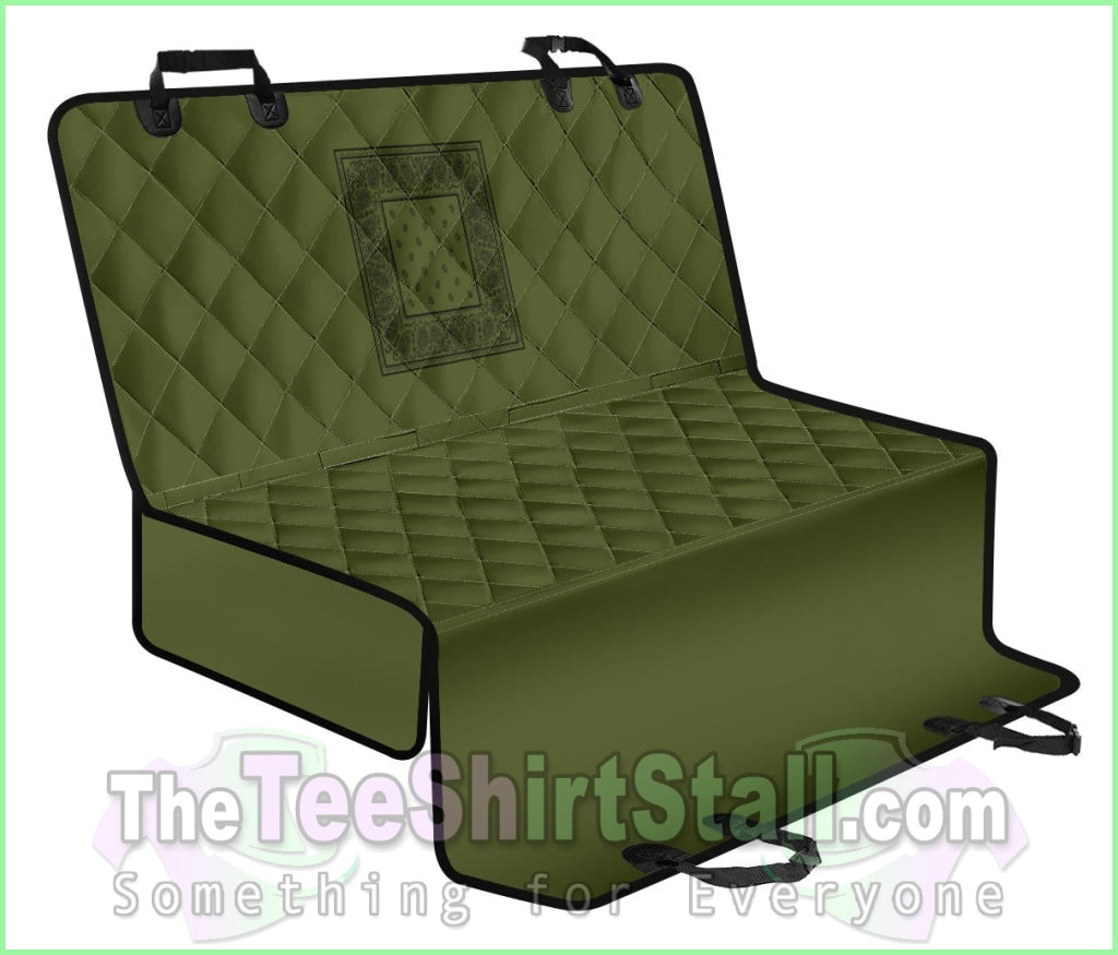 Army Green And Black Bandana Pet Seat Covers