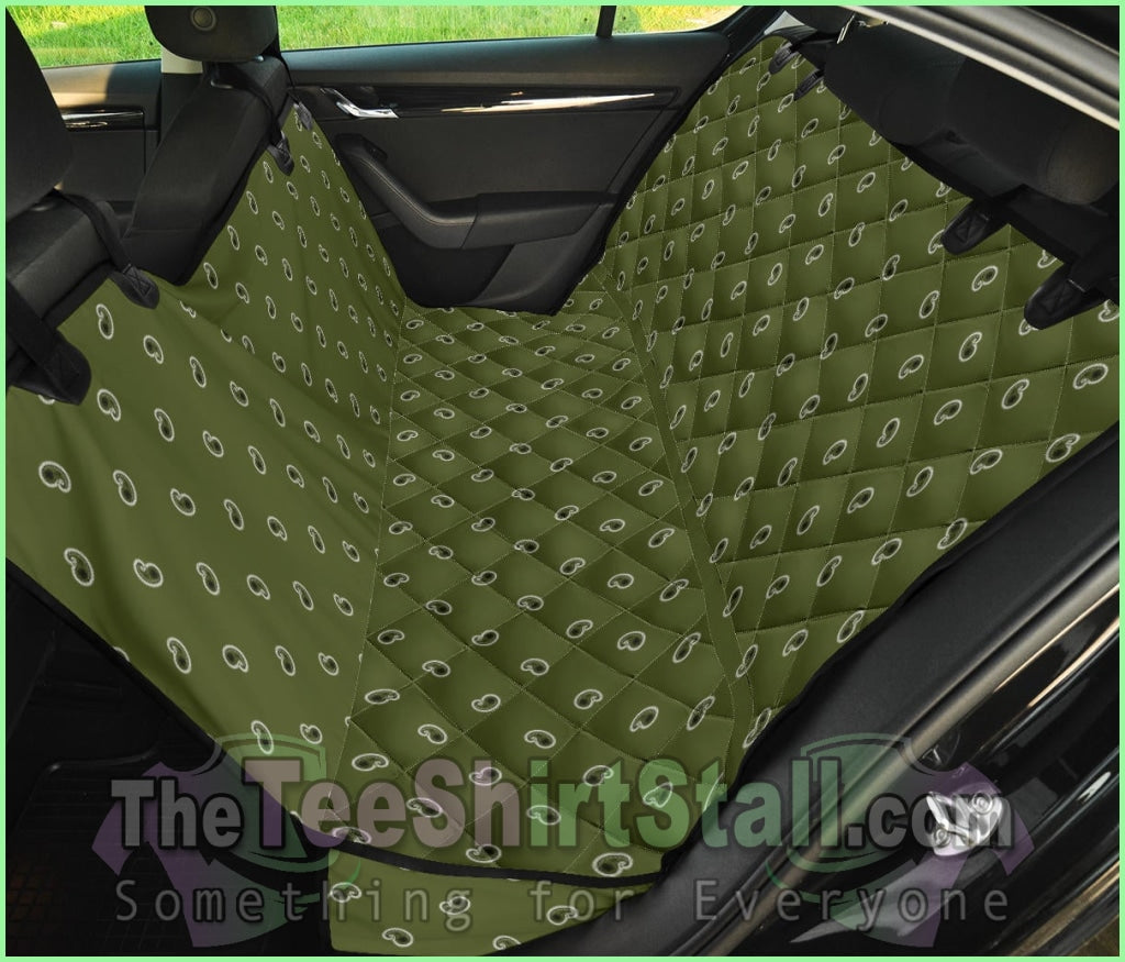 Army Green And Black Paisley Pet Seat Cover