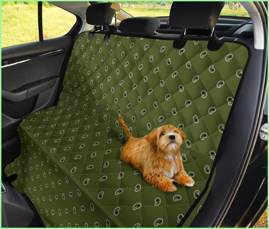 Army Green And Black Paisley Pet Seat Cover