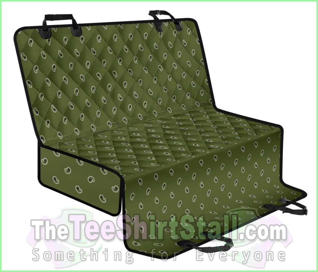 Army Green And Black Paisley Pet Seat Cover