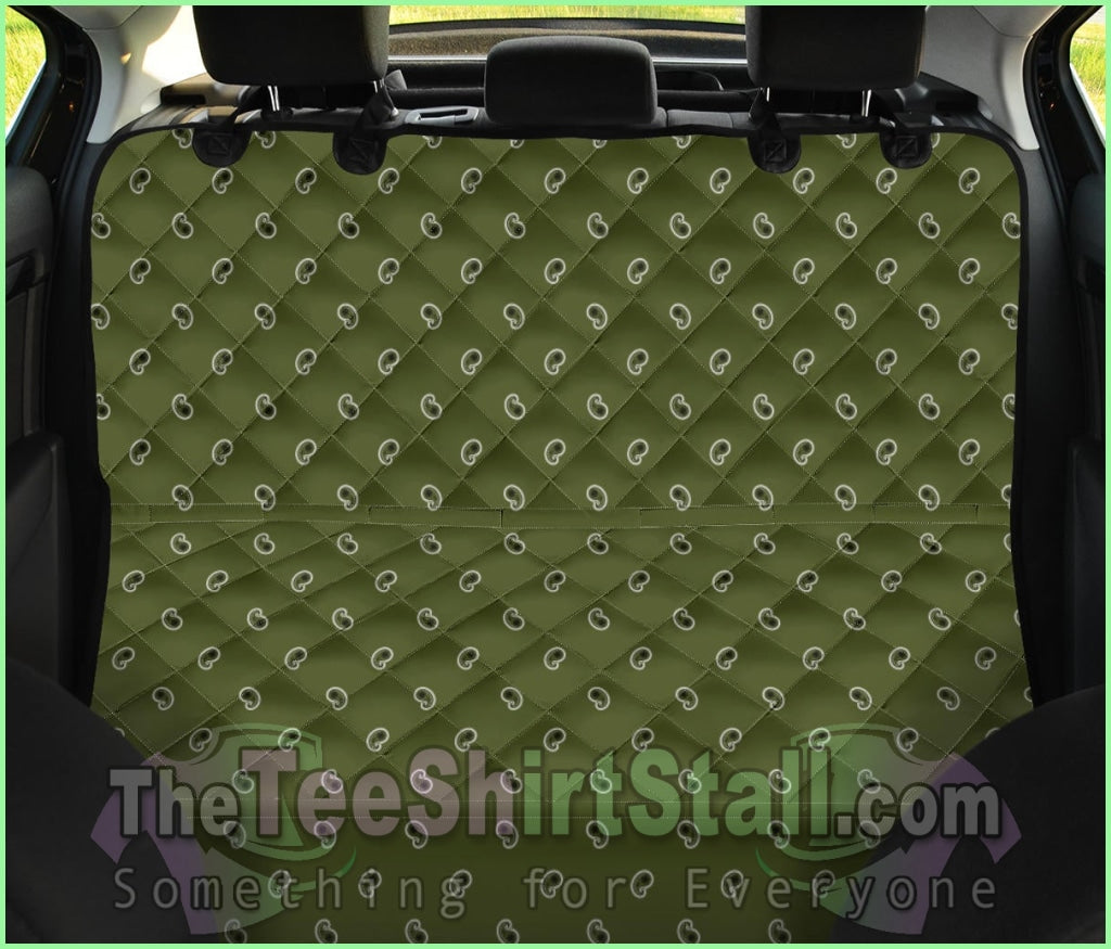 Army Green And Black Paisley Pet Seat Cover