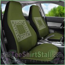 Load image into Gallery viewer, Army Green Bandana Car Seat Covers
