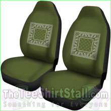 Load image into Gallery viewer, Army Green Bandana Car Seat Covers
