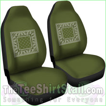 Load image into Gallery viewer, Army Green Bandana Car Seat Covers
