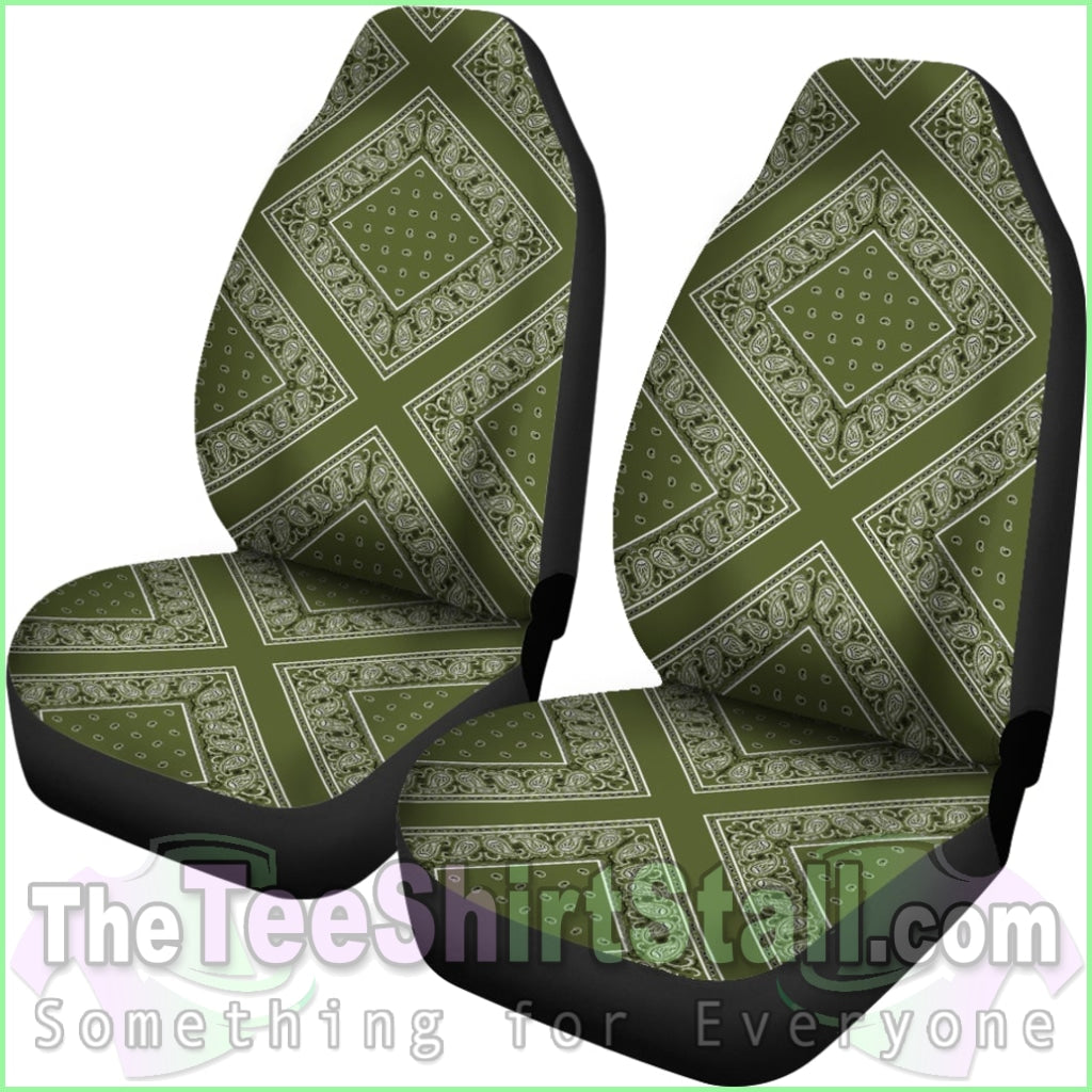 Army Green Bandana Car Seat Covers - Diamond