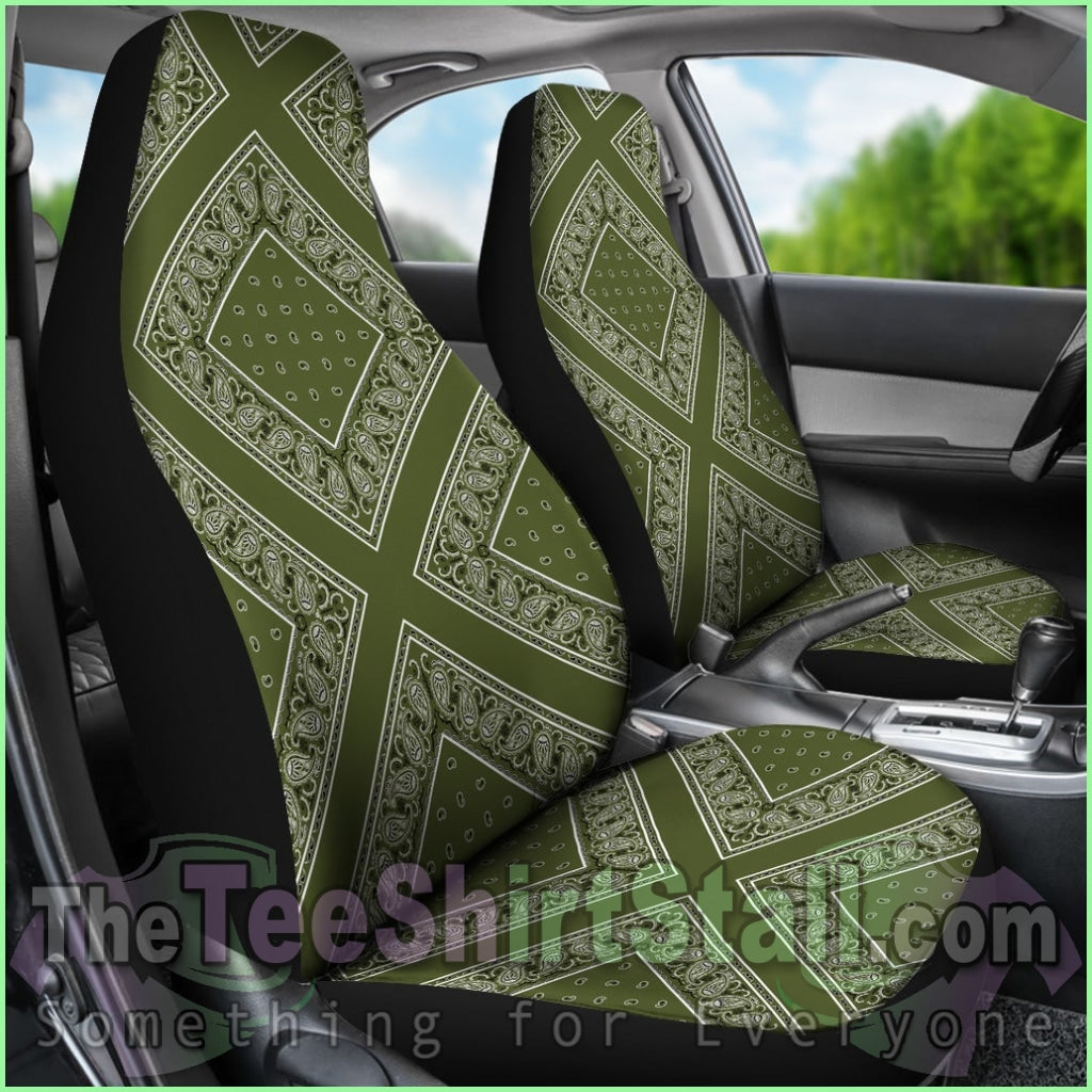 Army Green Bandana Car Seat Covers - Diamond