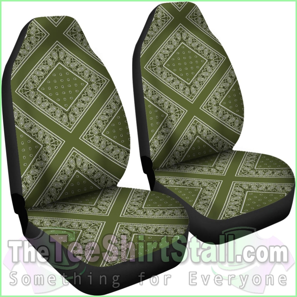 Army Green Bandana Car Seat Covers - Diamond