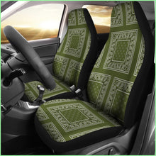 Load image into Gallery viewer, Army Green Bandana Car Seat Covers - Patch
