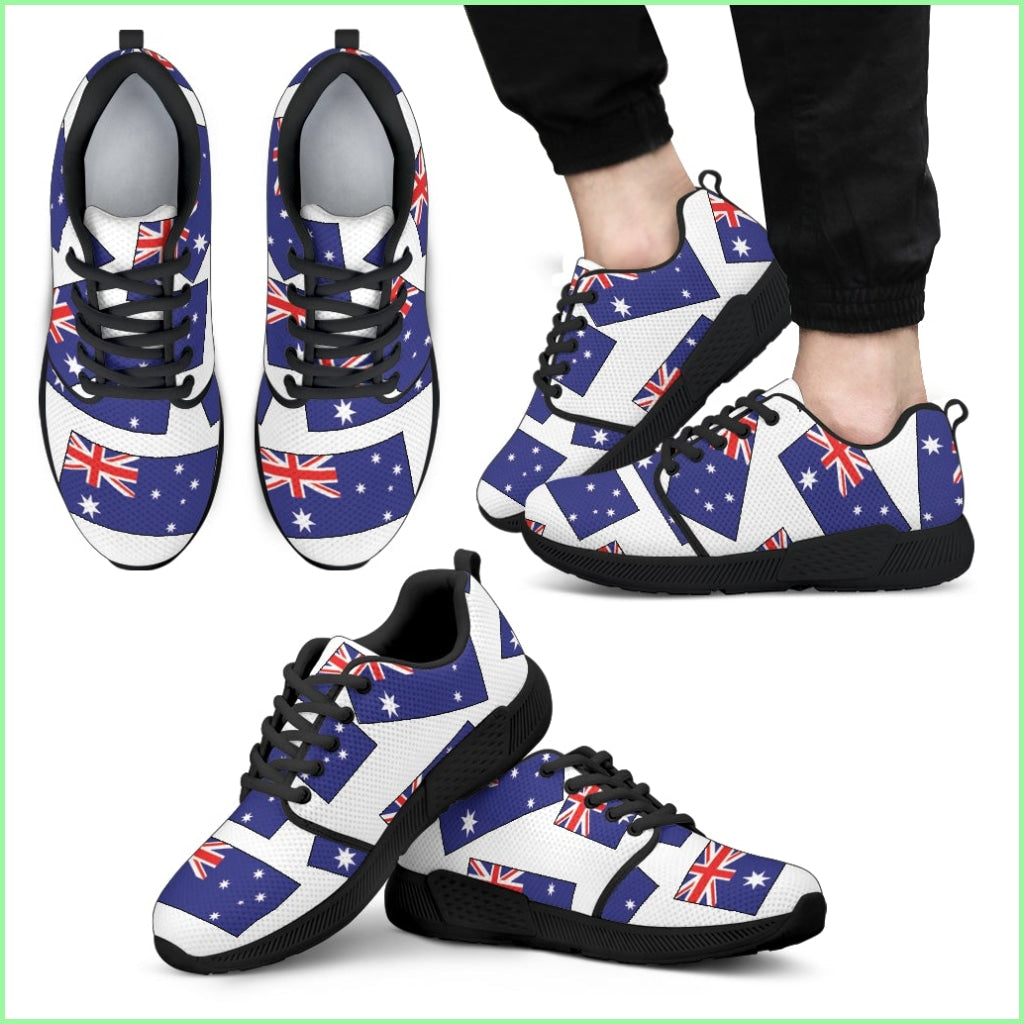 Australias Pride! Flagshoe - Mens Athletic Sneakers (White Bg)