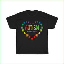 Load image into Gallery viewer, Autism Awareness Heart Tee L / Black T-Shirt
