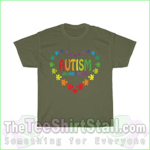 Load image into Gallery viewer, Autism Awareness Heart Tee S / Military Green T-Shirt
