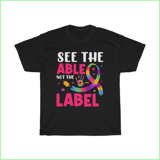 Autism Tee - See The Able Not Label L / Black T-Shirt