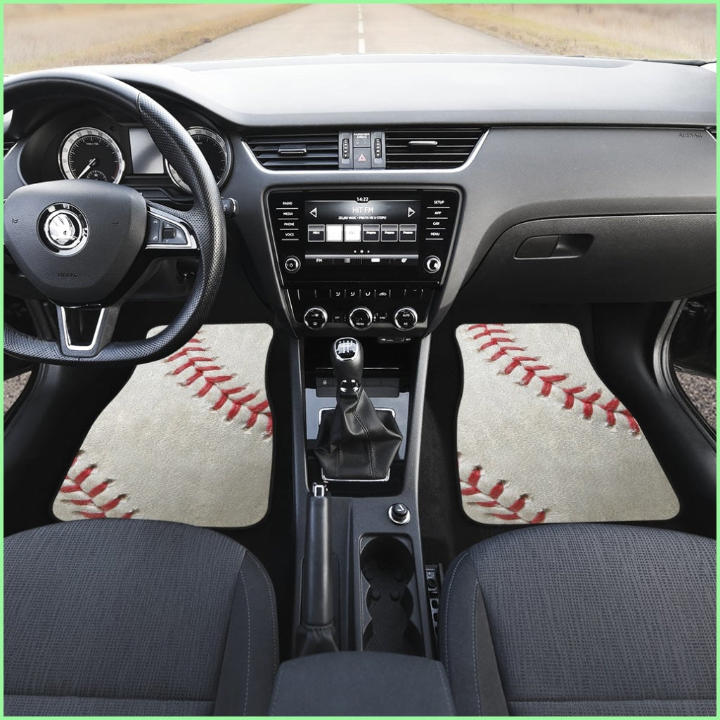 Baseball Front And Back Car Mats (Set Of 4)