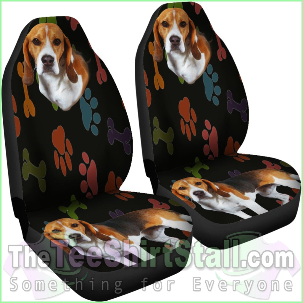 Beagle Black Car Seat Cover