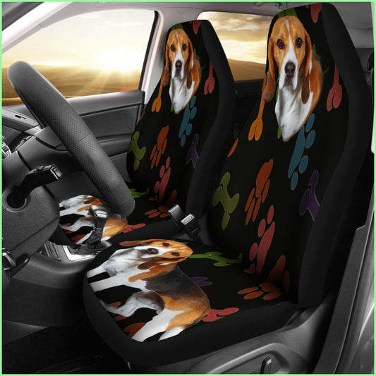 Beagle Black Car Seat Cover