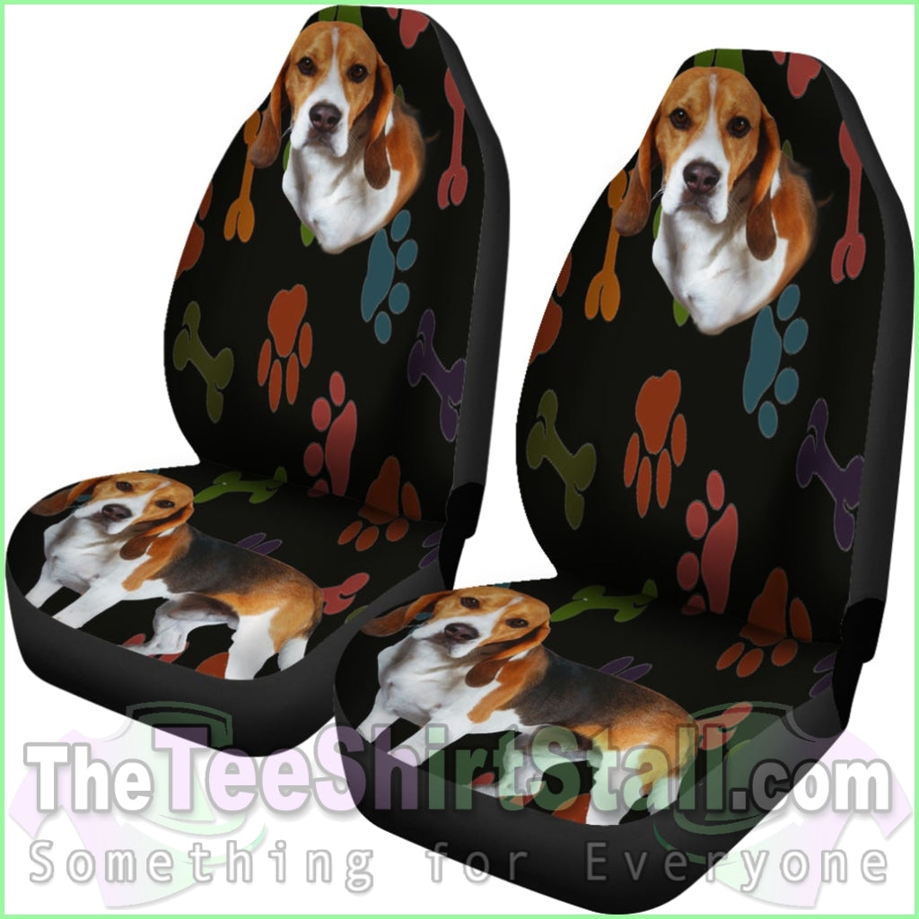 Beagle Black Car Seat Cover