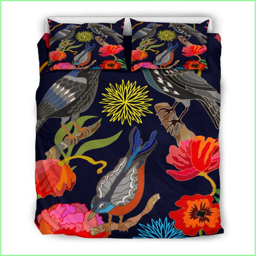 Birds And Flowers Colourful Bedding Set Setbirds / Us Twin