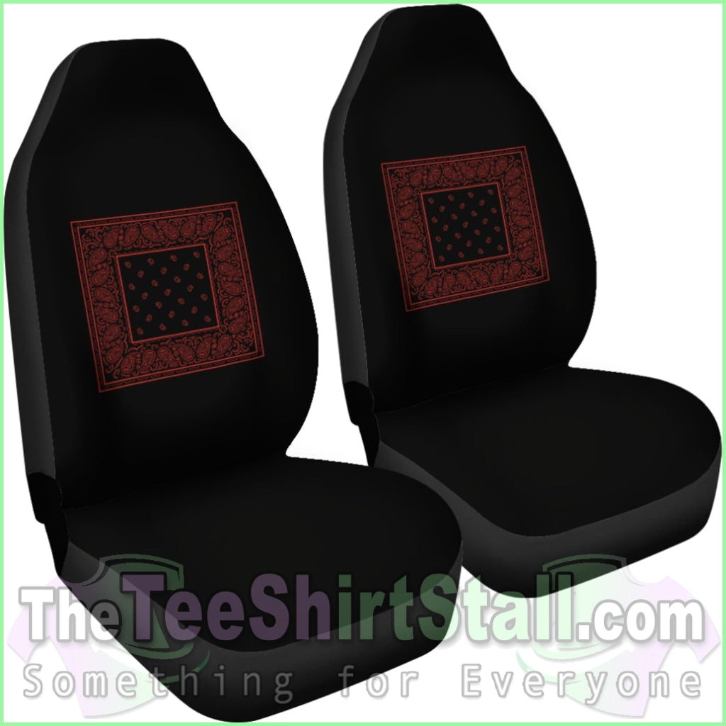 Black And Red Bandana Car Seat Covers - Minimal