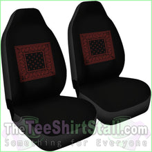 Load image into Gallery viewer, Black And Red Bandana Car Seat Covers - Minimal
