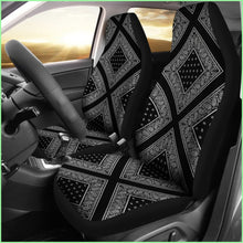 Load image into Gallery viewer, Black Bandana Car Seat Covers - Diamond
