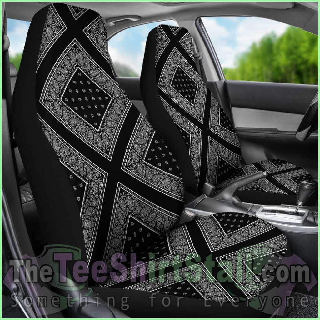 Black Bandana Car Seat Covers - Diamond