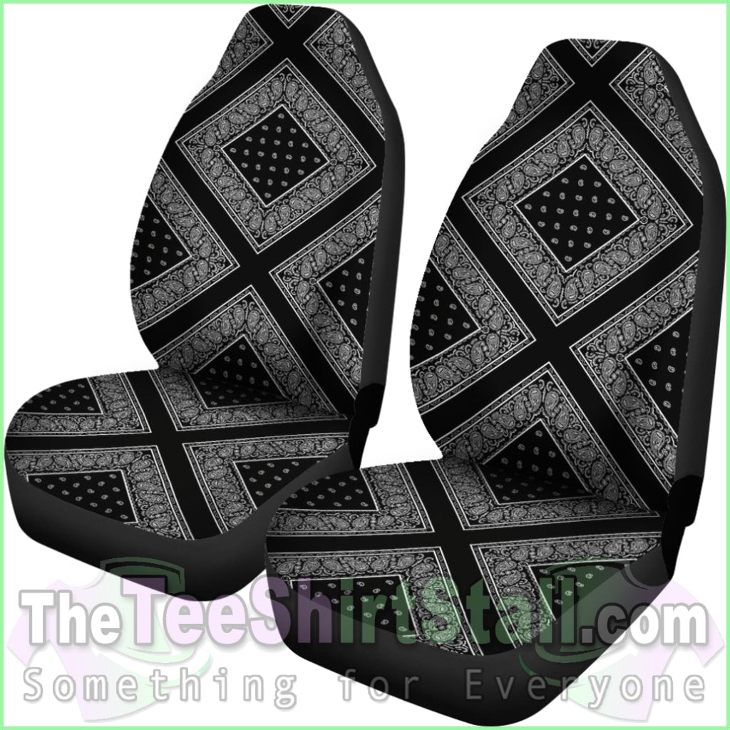 Black Bandana Car Seat Covers - Diamond