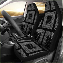 Load image into Gallery viewer, Black Bandana Car Seat Covers - Patch
