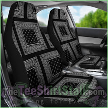 Load image into Gallery viewer, Black Bandana Car Seat Covers - Patch
