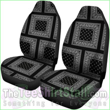 Load image into Gallery viewer, Black Bandana Car Seat Covers - Patch
