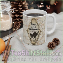 Load image into Gallery viewer, Black Cat Whiskers Ceramic Mug 11Oz
