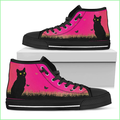 Black Cat Womens High Top