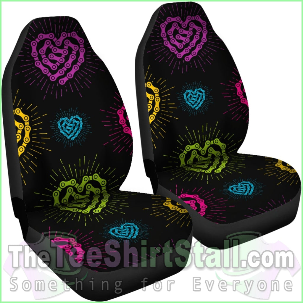 Black Chain Heart Seat Covers