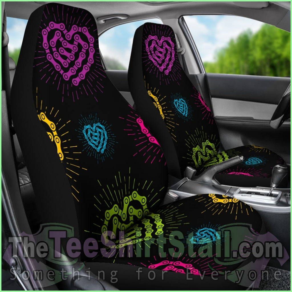 Black Chain Heart Seat Covers